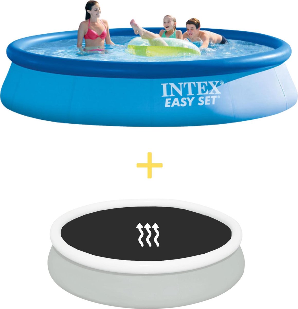 Intex Zwembad - Easy Set - 396 X 84 Cm - Inclusief Solarzeil - Blauw