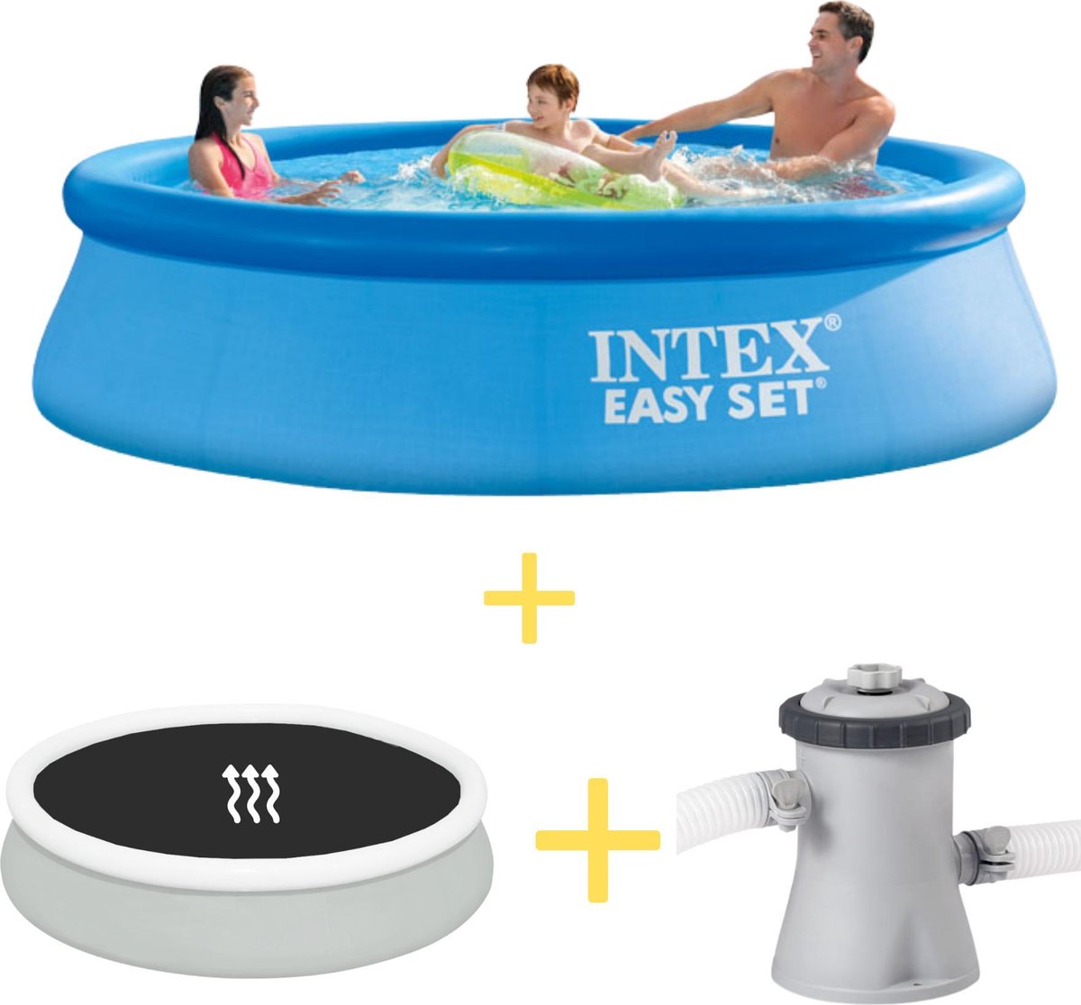 Intex Zwembad - Easy Set - 305 X 76 Cm - Inclusief Solarzeil & Filterpomp - Blauw