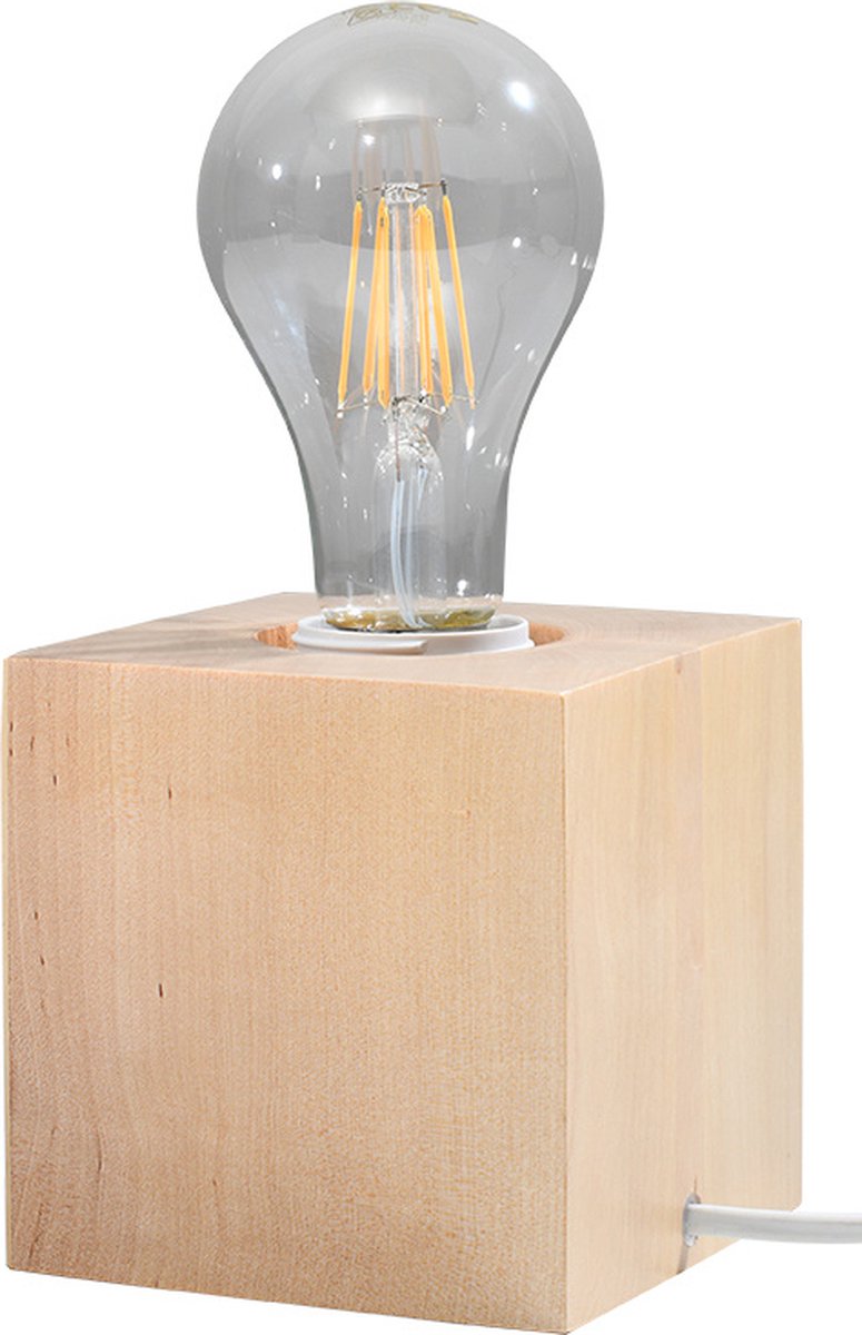 Lamponline Tafellamp Ariz Hout - Bruin