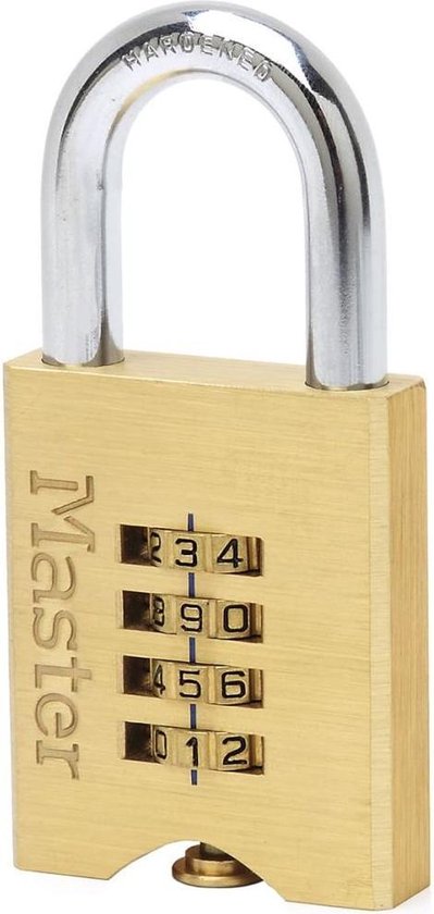 Masterlock Combinatie Hangslot 50 Mm Massief Messing 651eurd - Geel