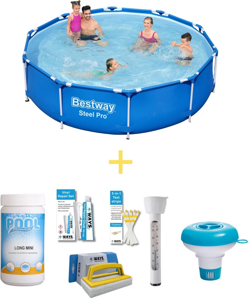 Bestway Zwembad - Steel Pro - 305 X 76 Cm - Inclusief Ways Onderhoudspakket - Blauw