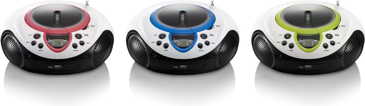 Lenco Draagbare Fm Radio Cd En Usb Speler Scd-38 Usb Pink Wit- - Roze