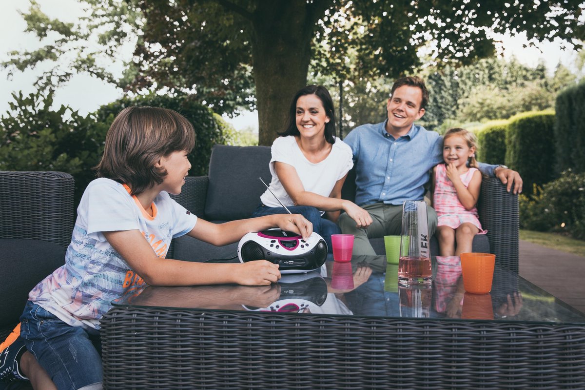 Lenco Draagbare Fm Radio Cd En Usb Speler Scd-38 Usb Pink Wit- - Roze