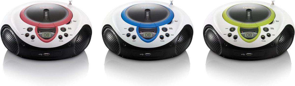 Lenco Draagbare Fm Radio Cd En Usb Speler Scd-38 Usb Pink Wit- - Roze
