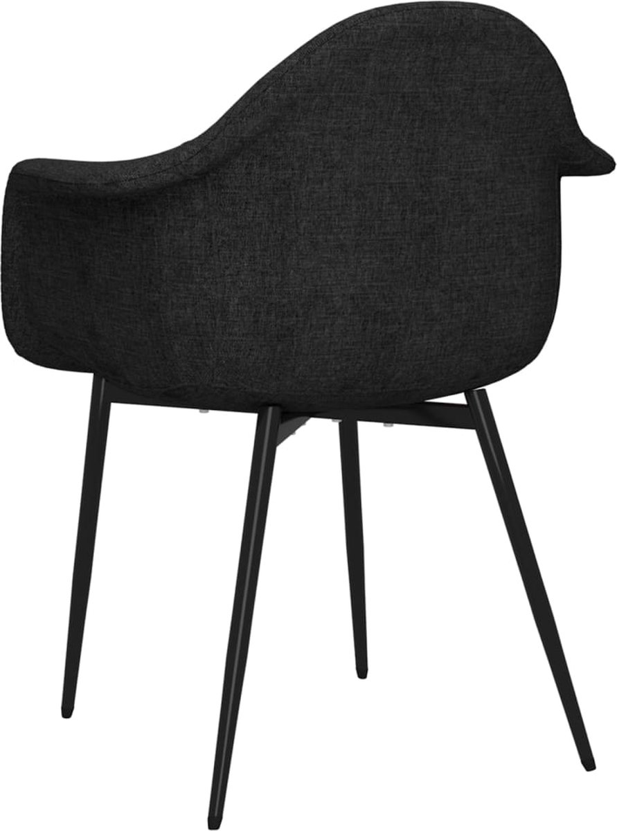 Vidaxl Eetkamerstoelen 2 St Stof - Zwart