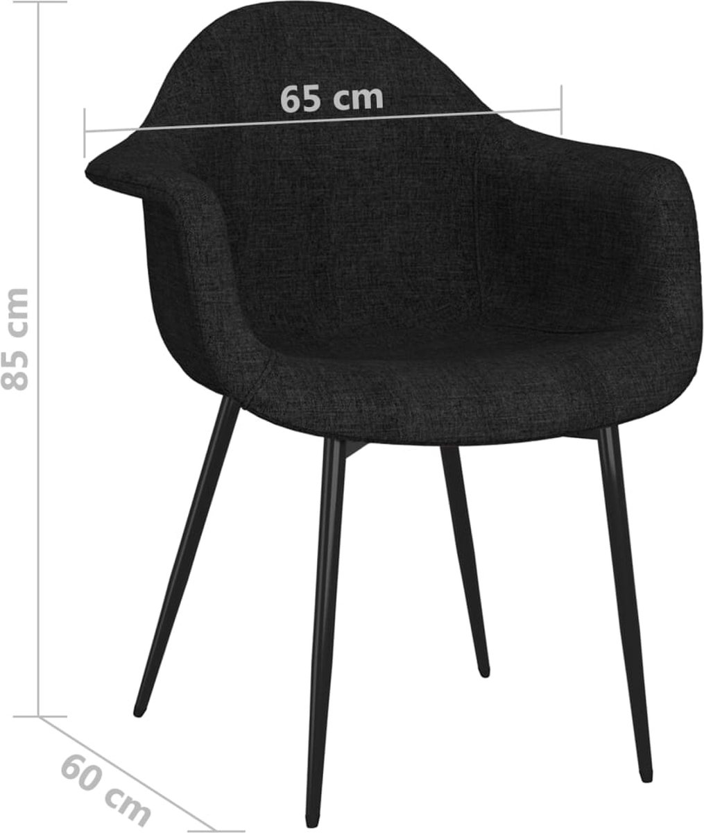 Vidaxl Eetkamerstoelen 2 St Stof - Zwart