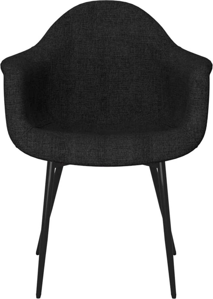 Vidaxl Eetkamerstoelen 2 St Stof - Zwart