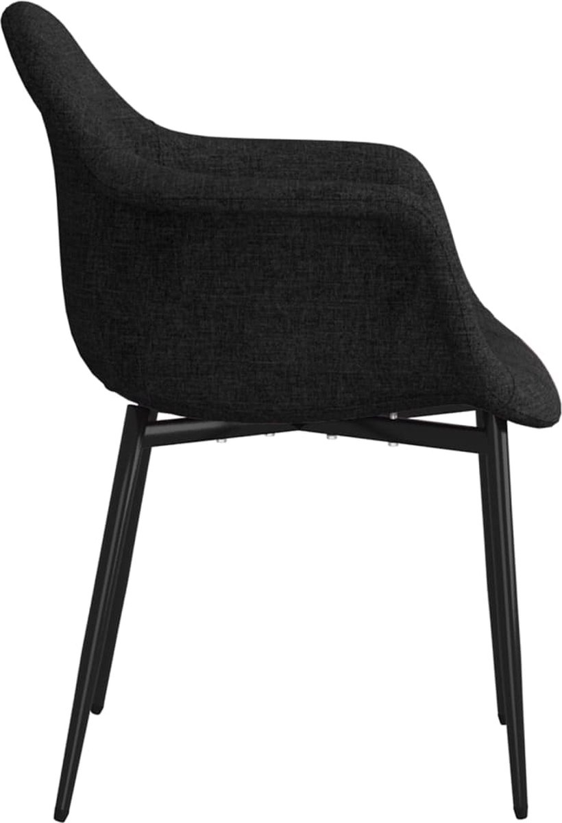 Vidaxl Eetkamerstoelen 2 St Stof - Zwart