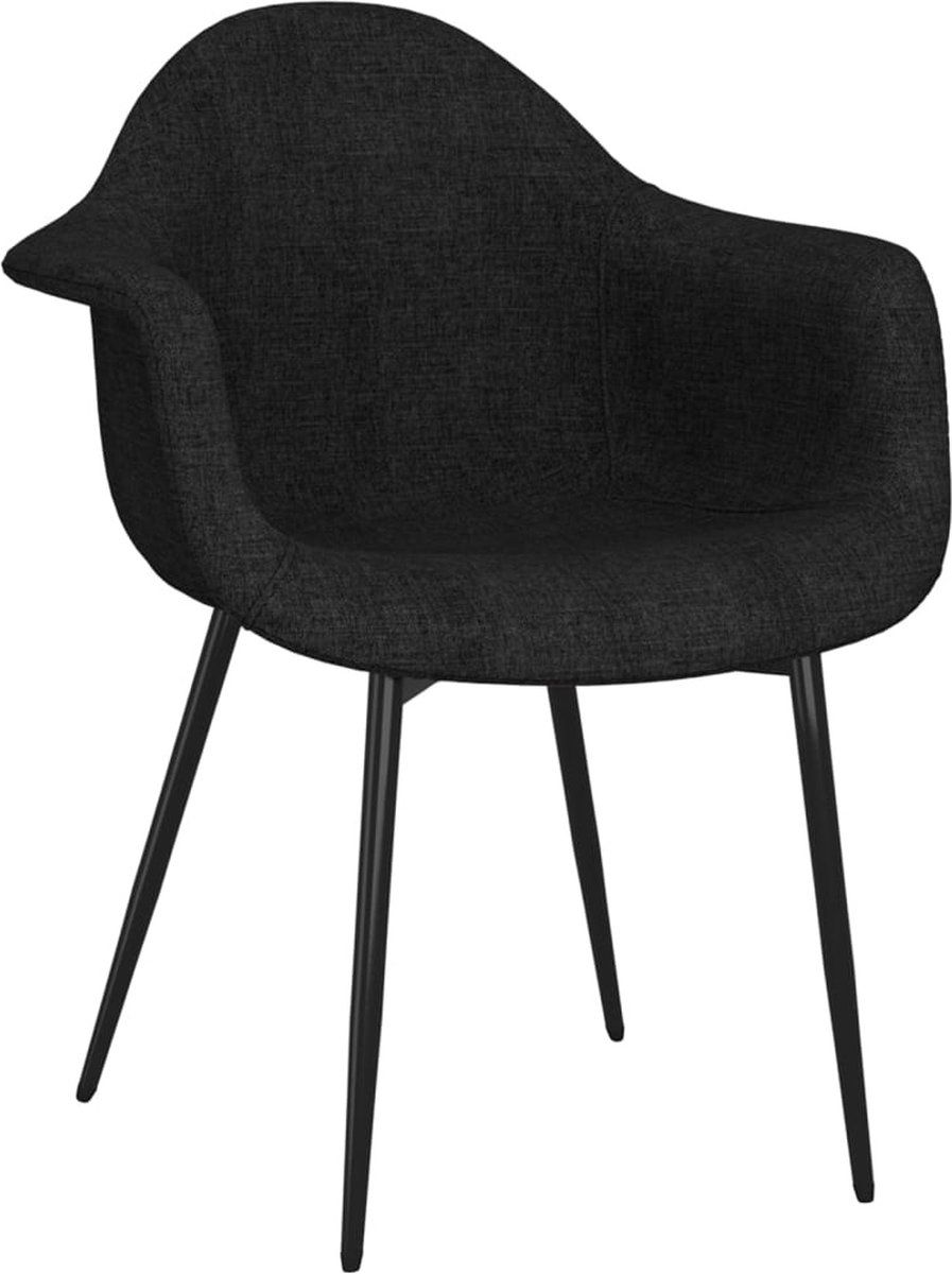 Vidaxl Eetkamerstoelen 2 St Stof - Zwart