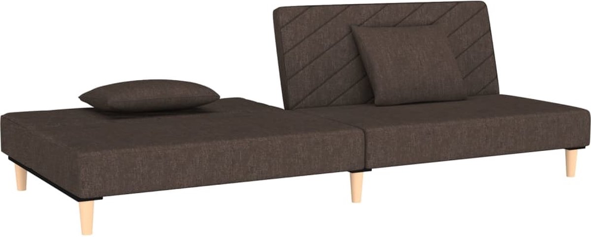Vidaxl Slaapbank 2-zits Met 2 Kussens Stof Donker - Bruin