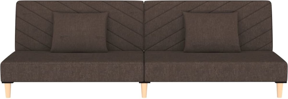 Vidaxl Slaapbank 2-zits Met 2 Kussens Stof Donker - Bruin