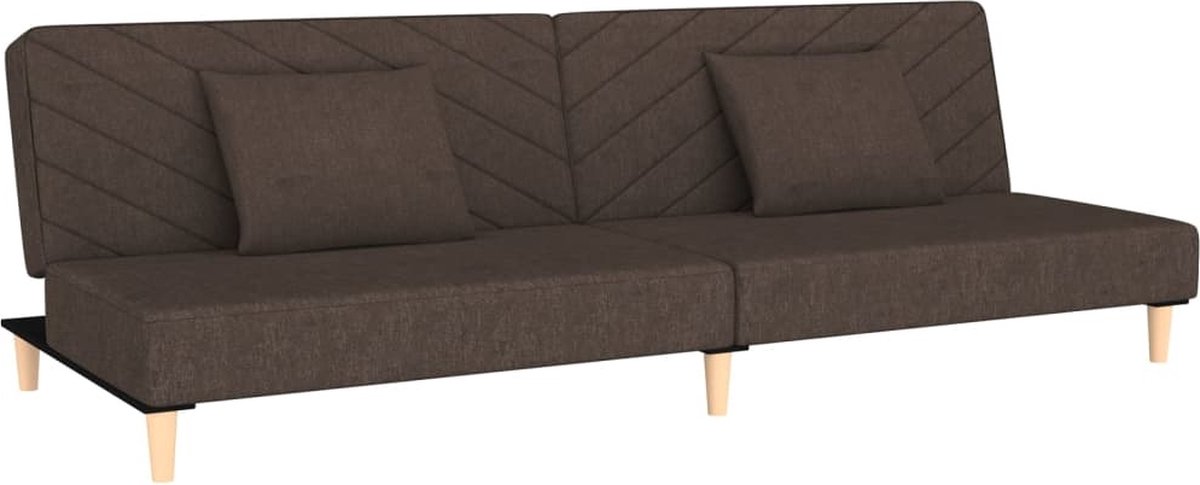 Vidaxl Slaapbank 2-zits Met 2 Kussens Stof Donker - Bruin