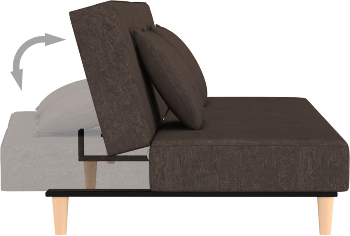 Vidaxl Slaapbank 2-zits Met 2 Kussens Stof Donker - Bruin