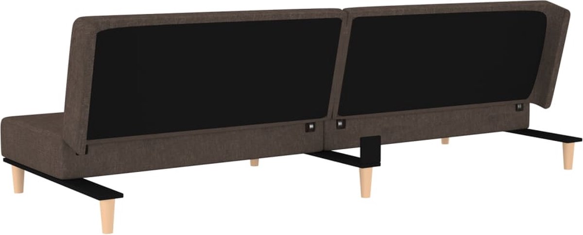 Vidaxl Slaapbank 2-zits Met 2 Kussens Stof Donker - Bruin