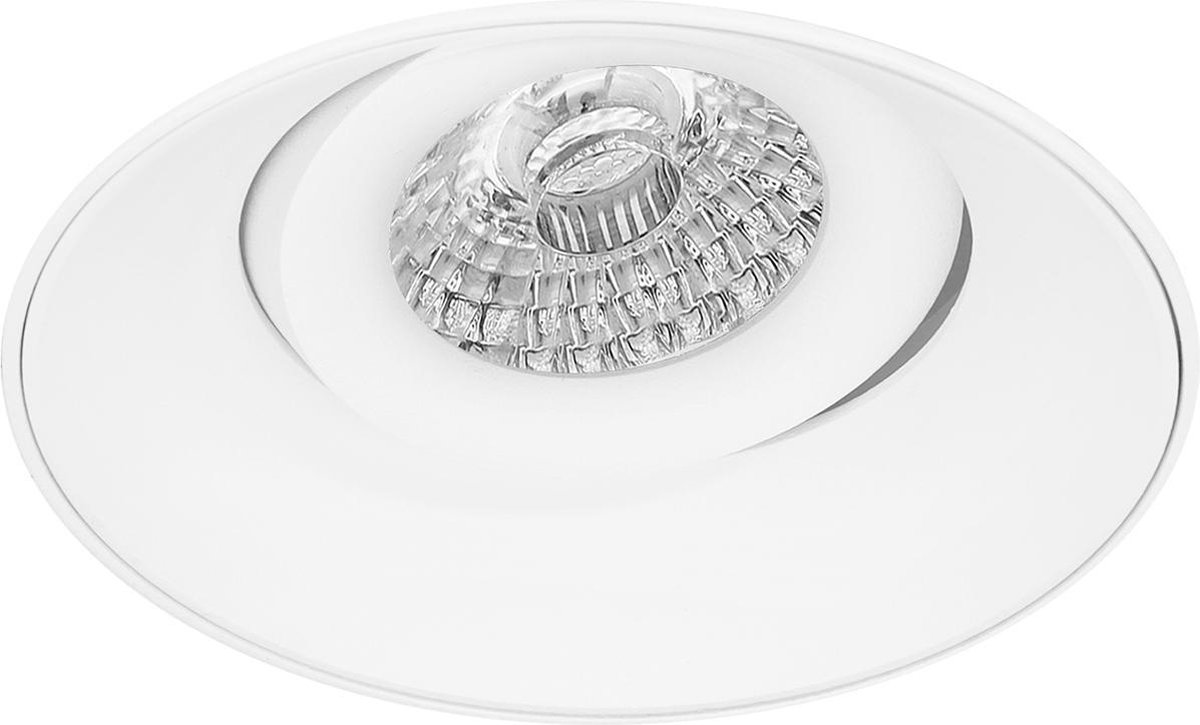 BES LED Spot Armatuur Gu10 - Pragmi Nivas Pro - Inbouw Rond - Mat Wit - Aluminium - Trimless - Kantelbaar - Ø150mm