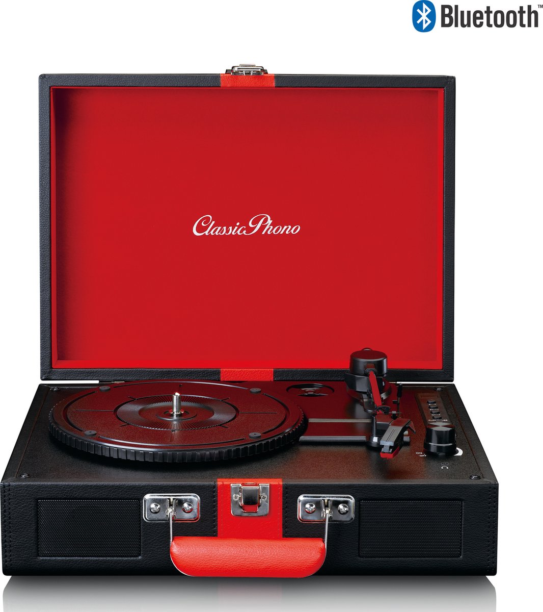 Platenspeler Met Bluetooth Ontvangst En Ingebouwde Speakers Classic Phono Tt-110bkrd- - Rood
