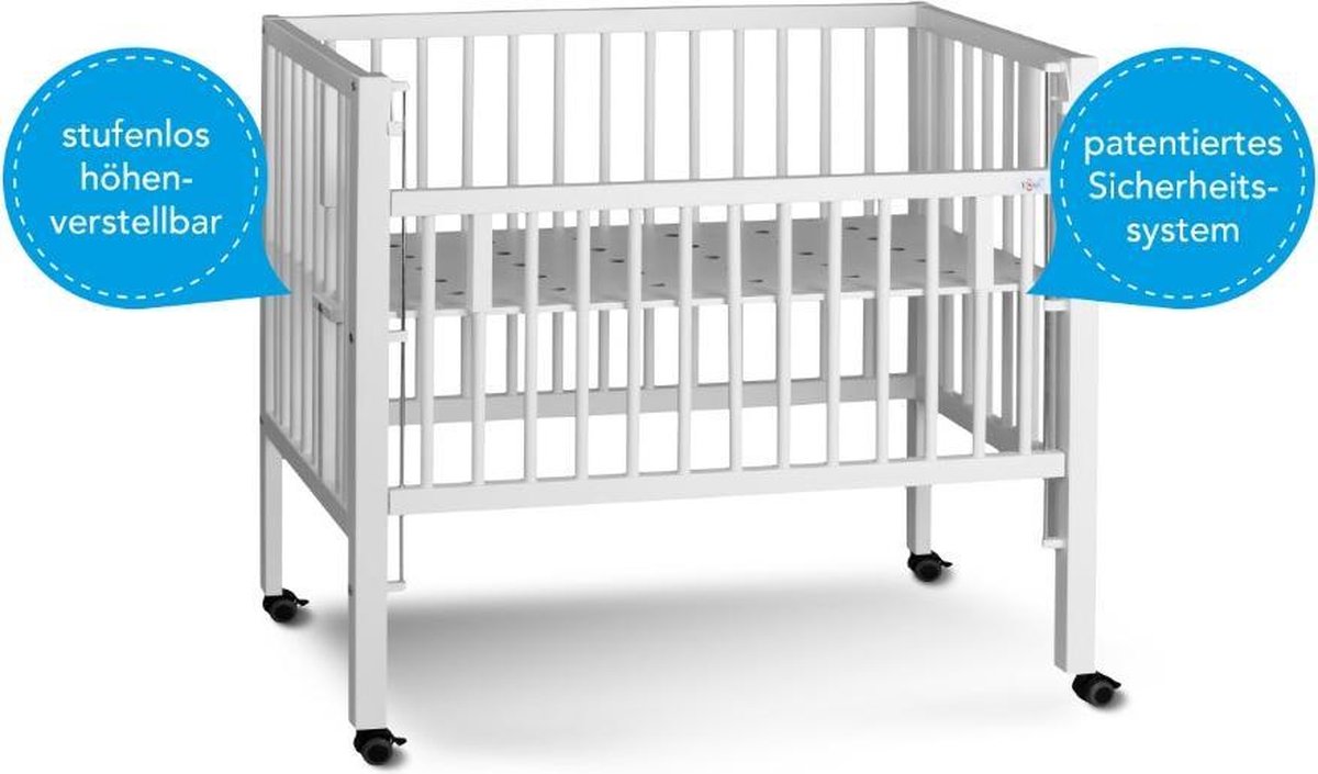 Tissi Bedkant Wieg Maxi Boxspring 95x56x96 Cm Wit