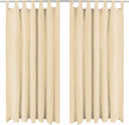 Vidaxl Micro-satijnen Gordijnen Met Lussen 140x245 Cm 2 St - Beige