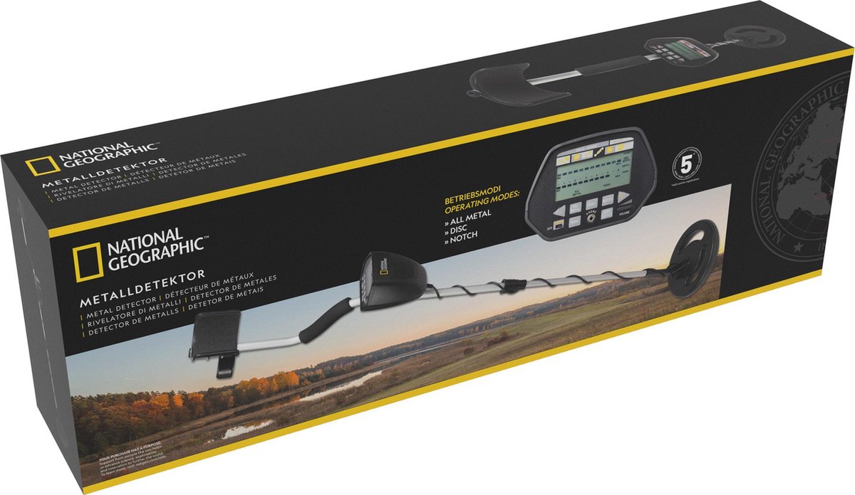 National Geographic Metaaldetector 100 - 125 Cm Staal - Zwart