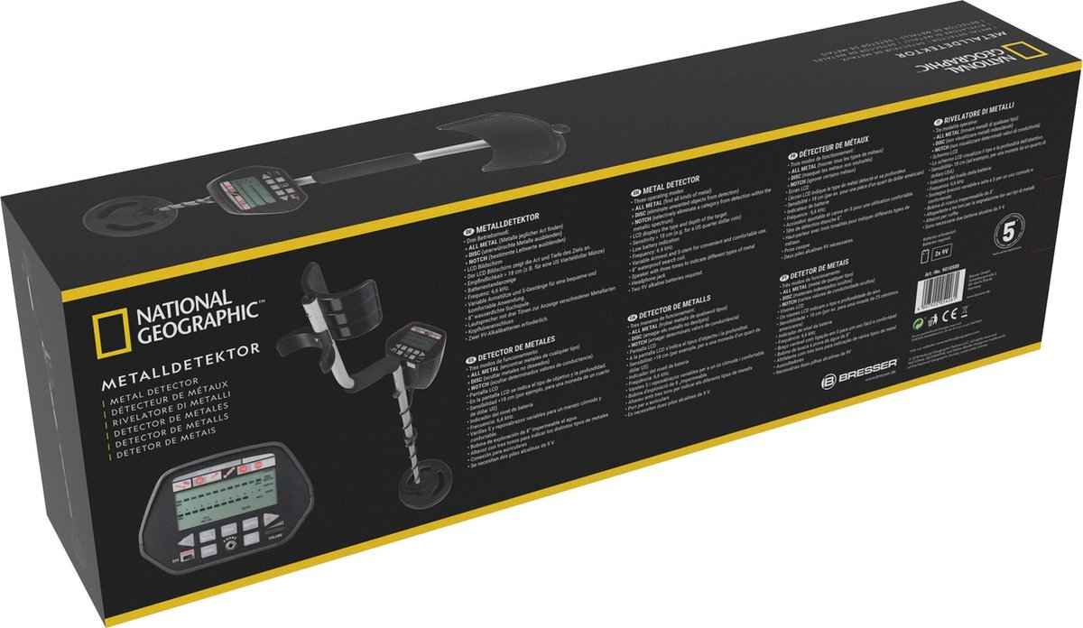 National Geographic Metaaldetector 100 - 125 Cm Staal - Zwart