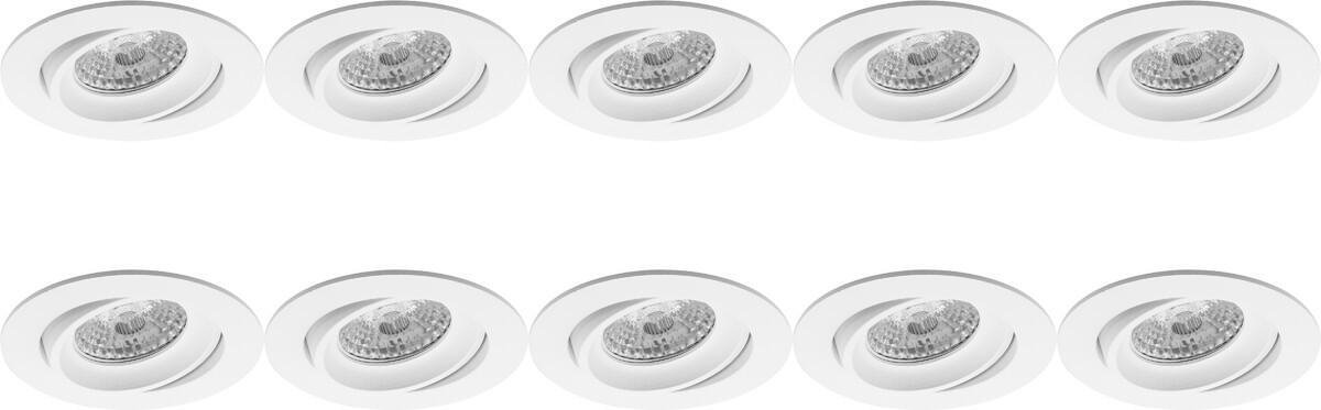 BES LED Spot Armatuur 10 Pack - Pragmi Delton Pro - Gu10 Fitting - Inbouw Rond - Mat Wit - Aluminium - Kantelbaar - Ø82mm