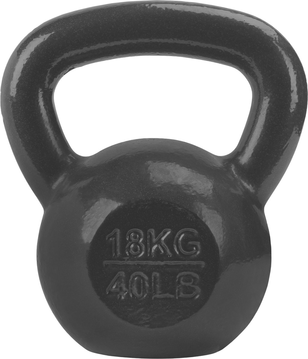 Ryzor Kettlebell - 18 Kg - Gietijzer - Grijs