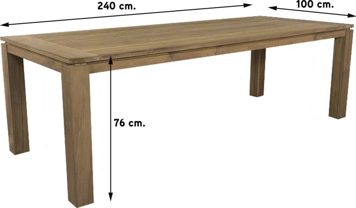 Vdg Richmond Pearl Grey/rome Teak 240 Cm. Tuinset - 7-delig - Grijs
