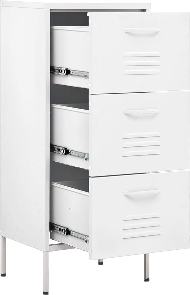 Vidaxl Opbergkast 42,5x35x101,5 Cm Staal - Wit