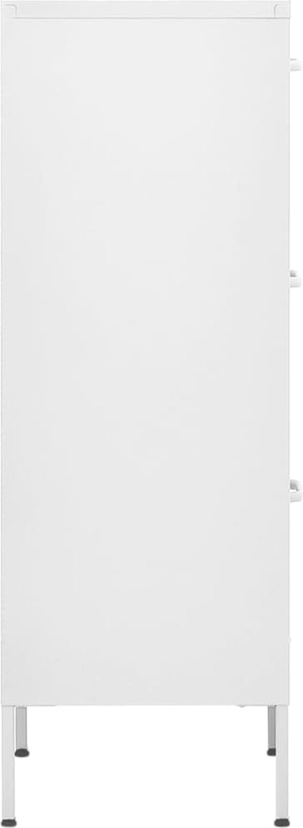 Vidaxl Opbergkast 42,5x35x101,5 Cm Staal - Wit