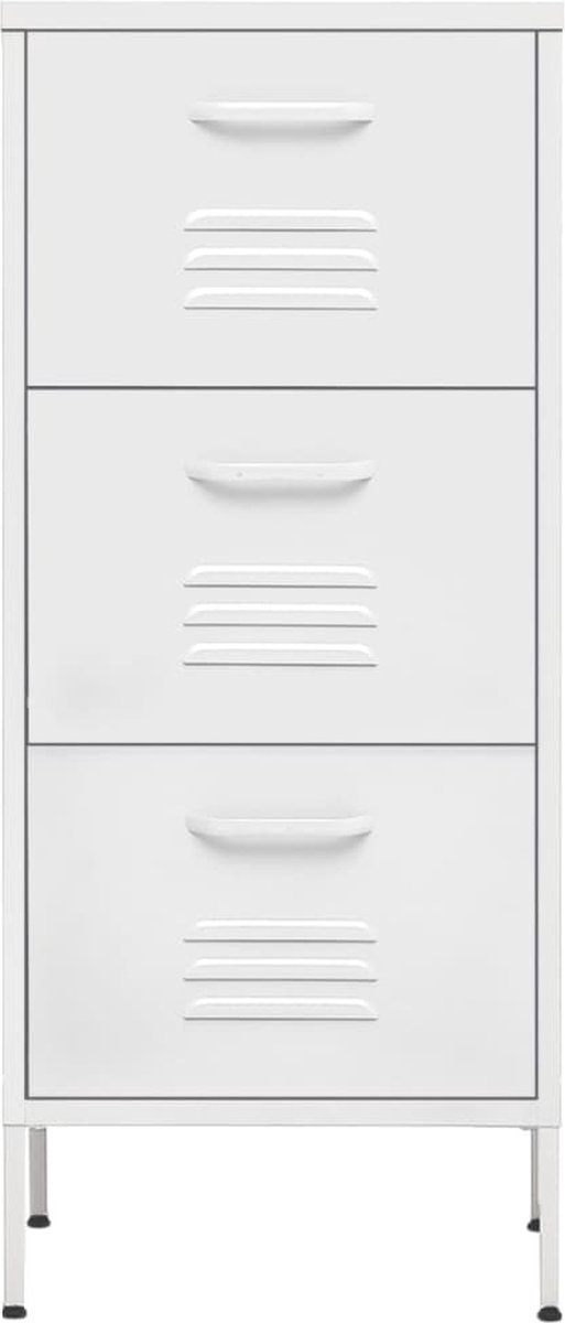 Vidaxl Opbergkast 42,5x35x101,5 Cm Staal - Wit