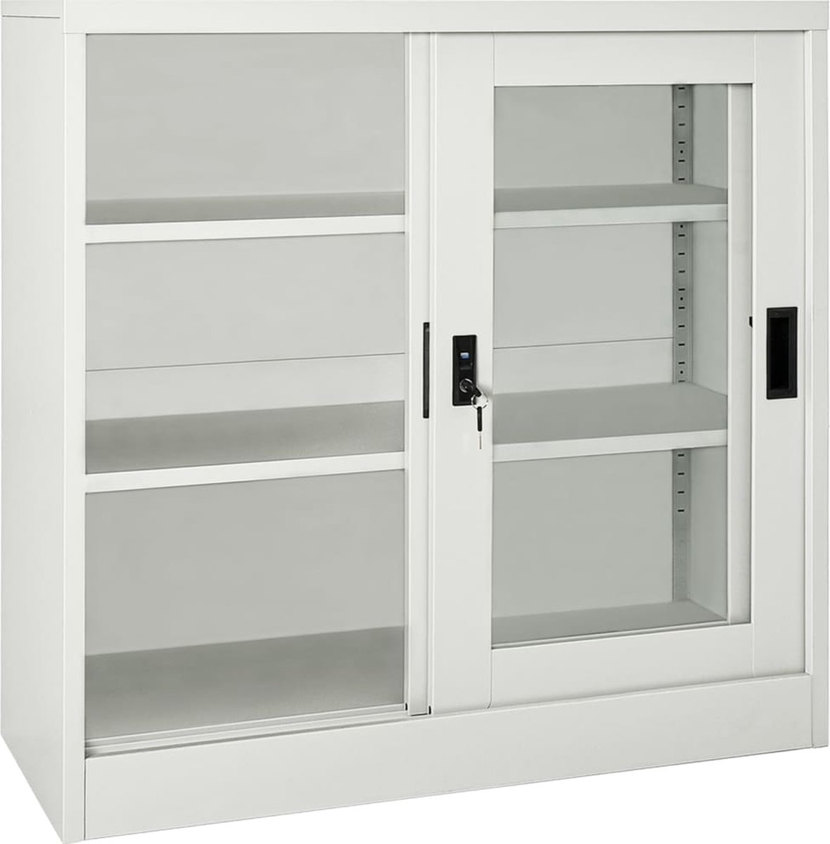 Vidaxl Roldeurkast 90x40x90 Cm Staal Licht - Grijs