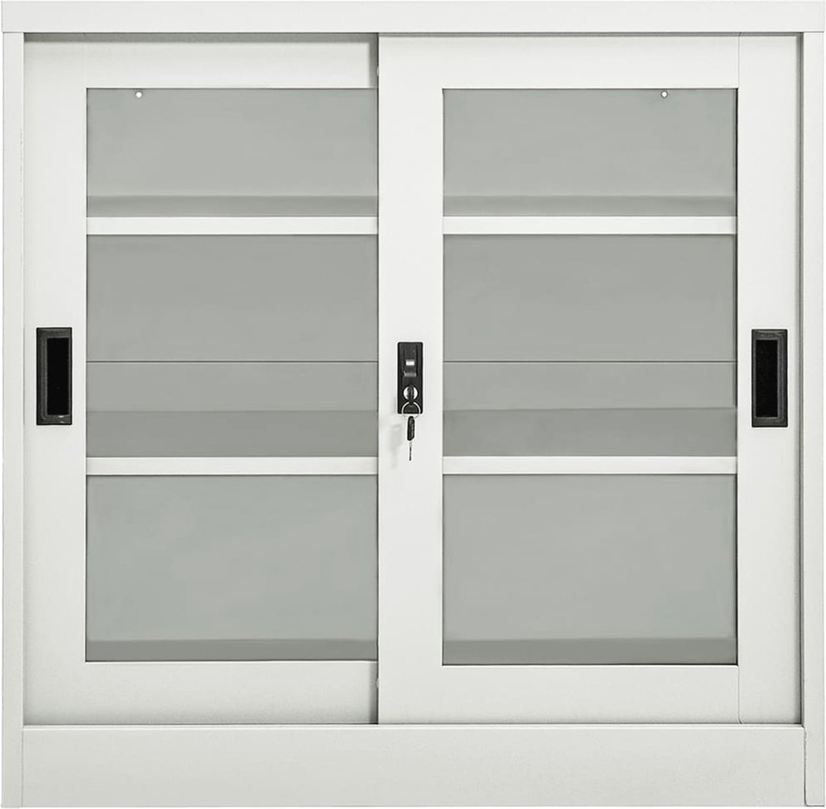 Vidaxl Roldeurkast 90x40x90 Cm Staal Licht - Grijs