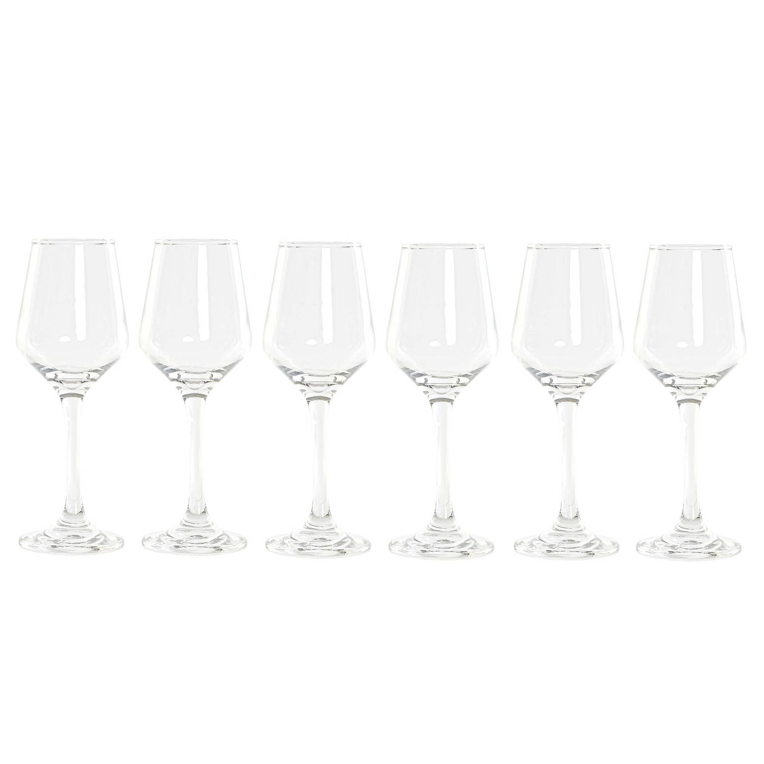 6x Stuks Witte Wijn Glazen 250 Ml Van Glas - Wijnglazen