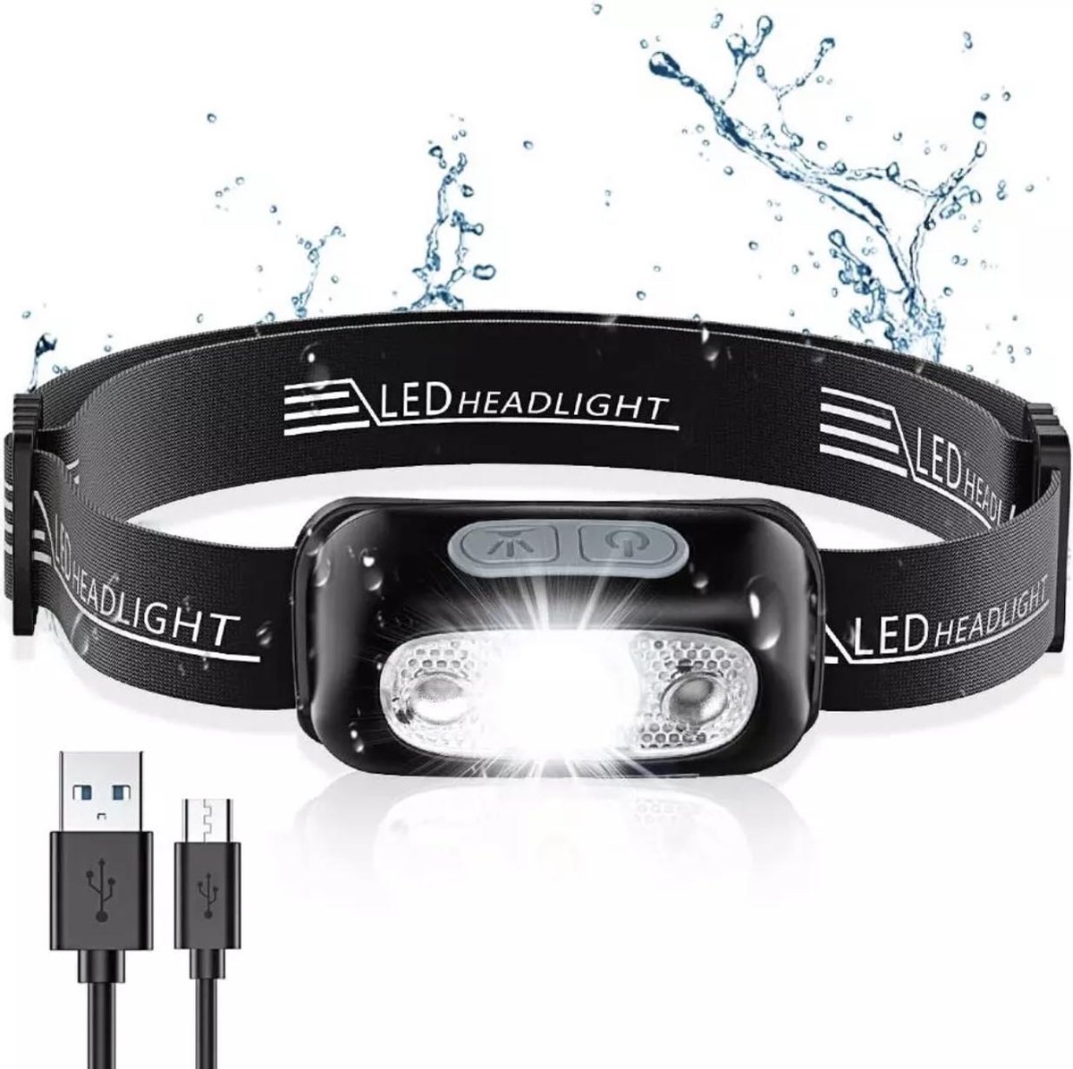 Perel Hoofdlamp Led Oplaadbaar 160 Lm 14,5 Cm Nylon - Zwart