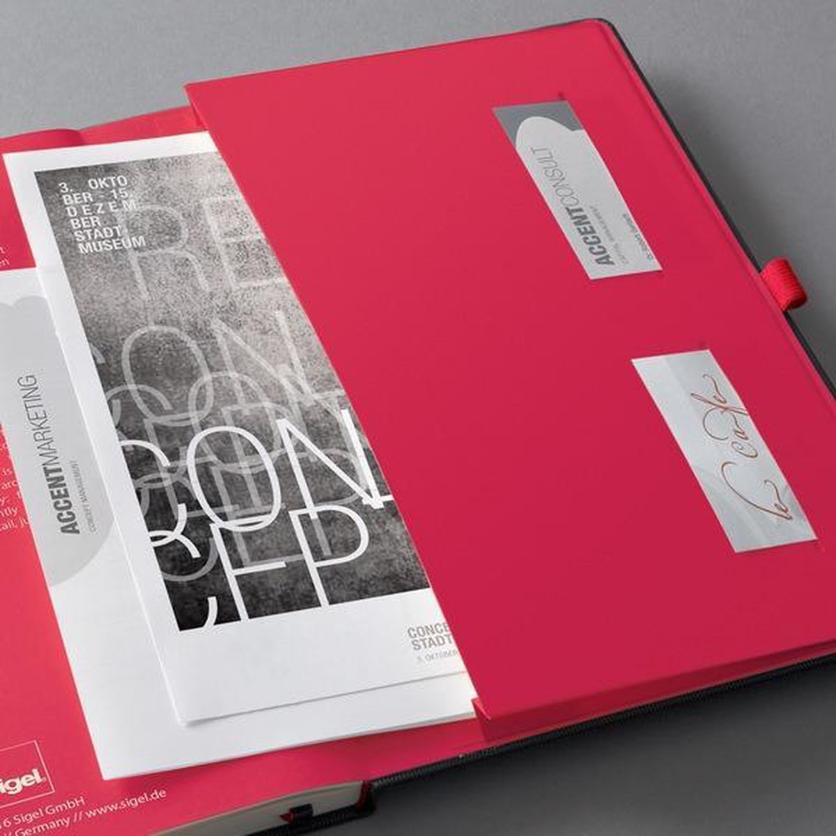 Notitieboek Sigel Conceptum Red Edition Hardcover A4 Geruit - Zwart