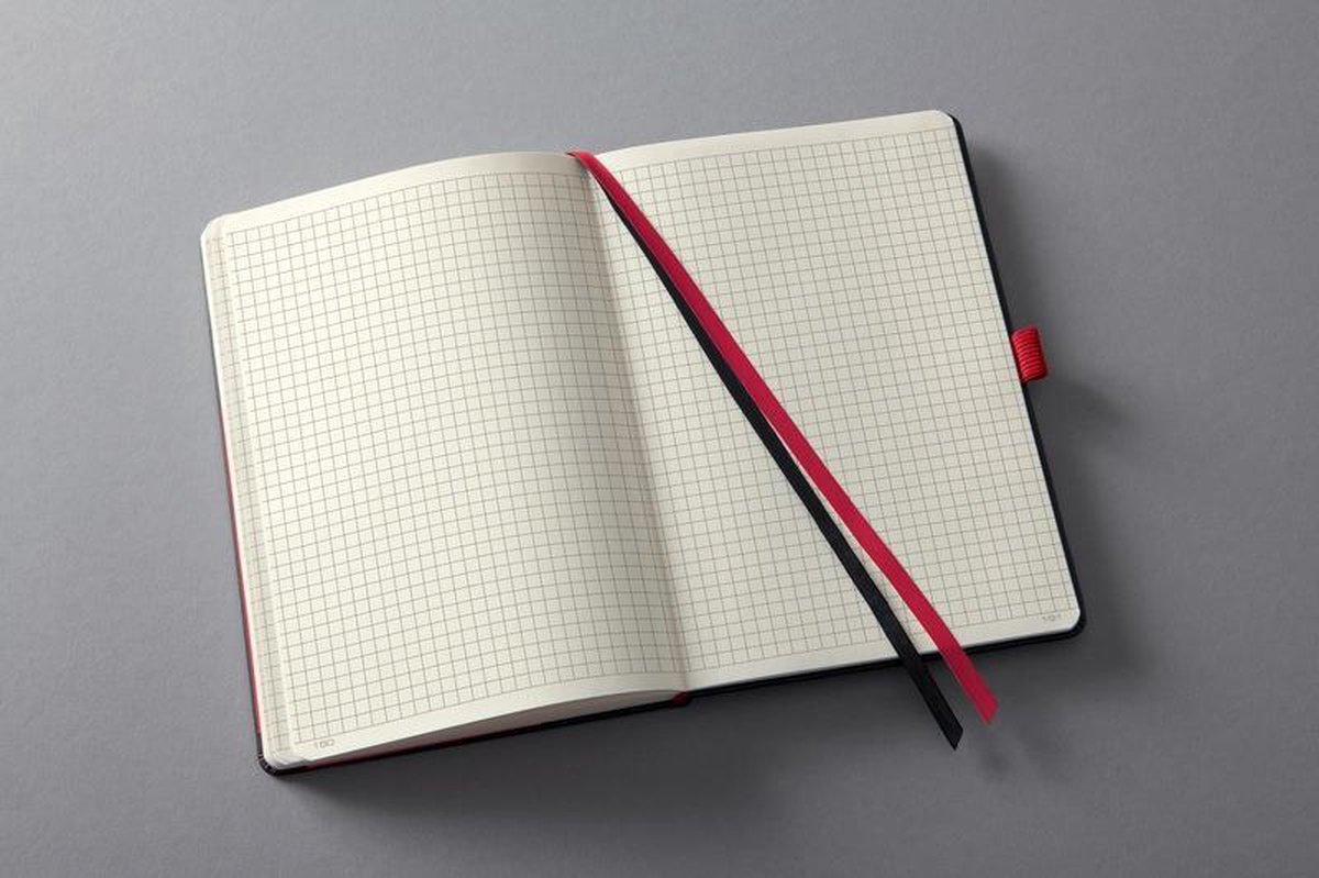 Notitieboek Sigel Conceptum Red Edition Hardcover A4 Geruit - Zwart