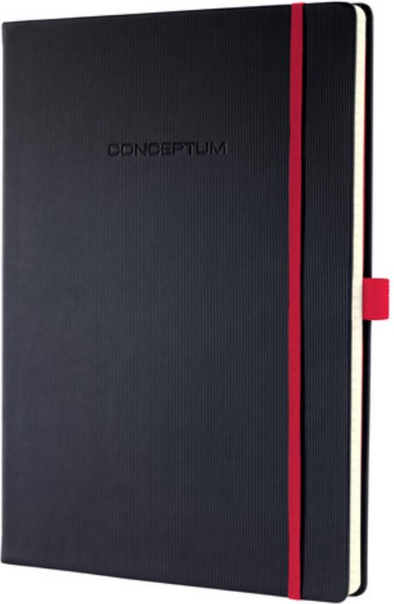 Notitieboek Sigel Conceptum Red Edition Hardcover A4 Geruit - Zwart