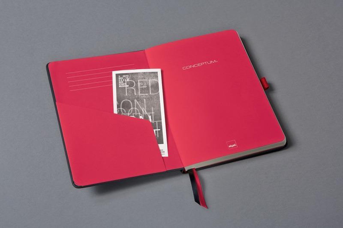 Notitieboek Sigel Conceptum Red Edition Hardcover A4 Geruit - Zwart