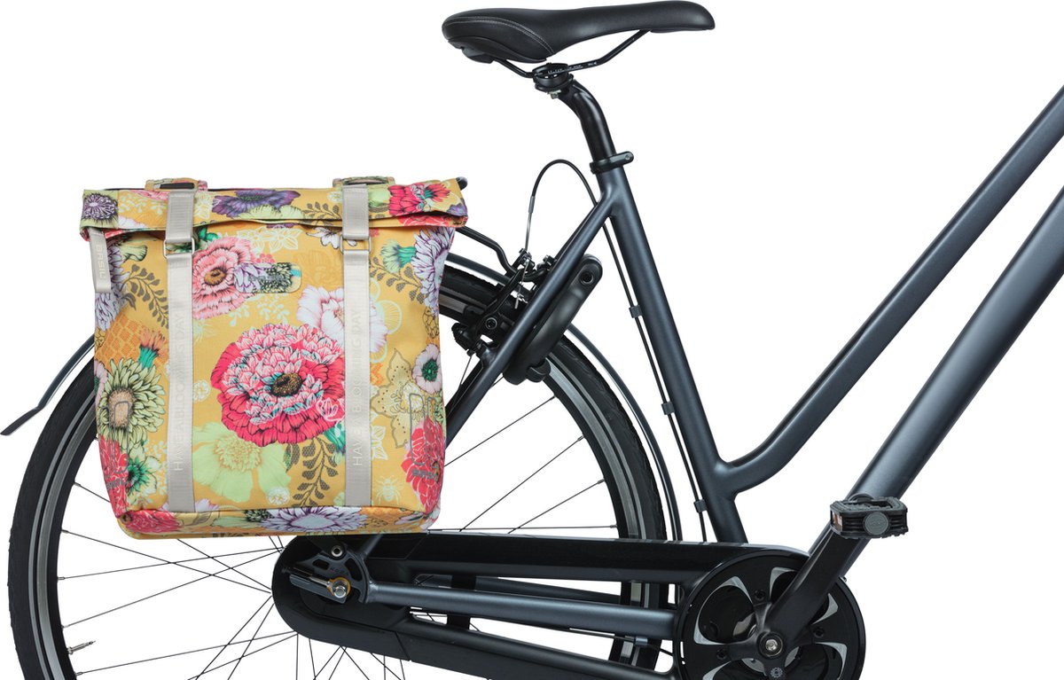 Basil Dubbele Fietstas Bloom Field 35 Liter Okergeel
