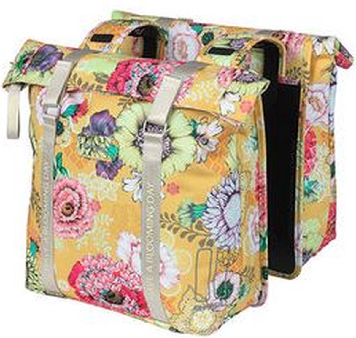 Basil Dubbele Fietstas Bloom Field 35 Liter Okergeel