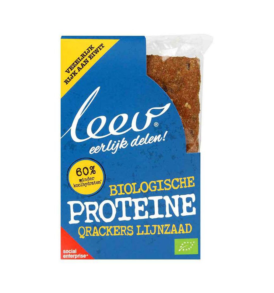 Leev Low carb qrackers proteine & lijnzaad bio