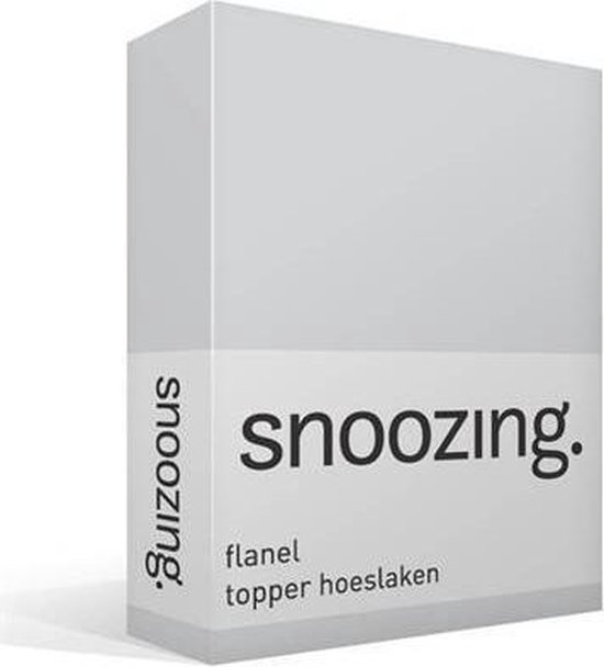 Snoozing - Flanel - Topper - Hoeslaken - 200x200 Cm - - Grijs