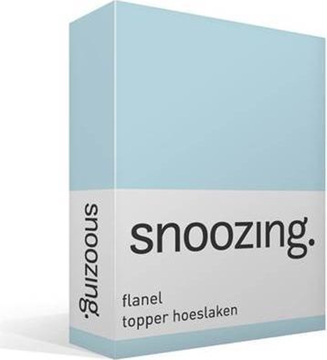 Snoozing - Flanel - Topper - Hoeslaken - 70x200 Cm - - Blauw