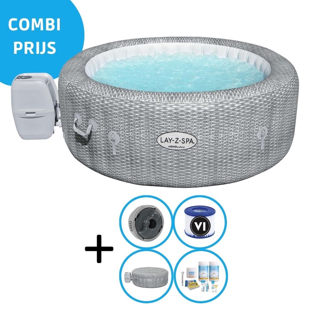 Bestway - Jacuzzi - Lay-z-spa - Honolulu - Inclusief Onderhoudspakket