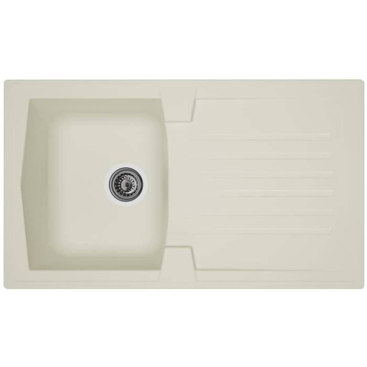 Stradour Ingebouwde Gootsteenkeuken 1 Kom + 1 Afdruiprek Arena - Hars - 86 X 50 Cm - - Blanco