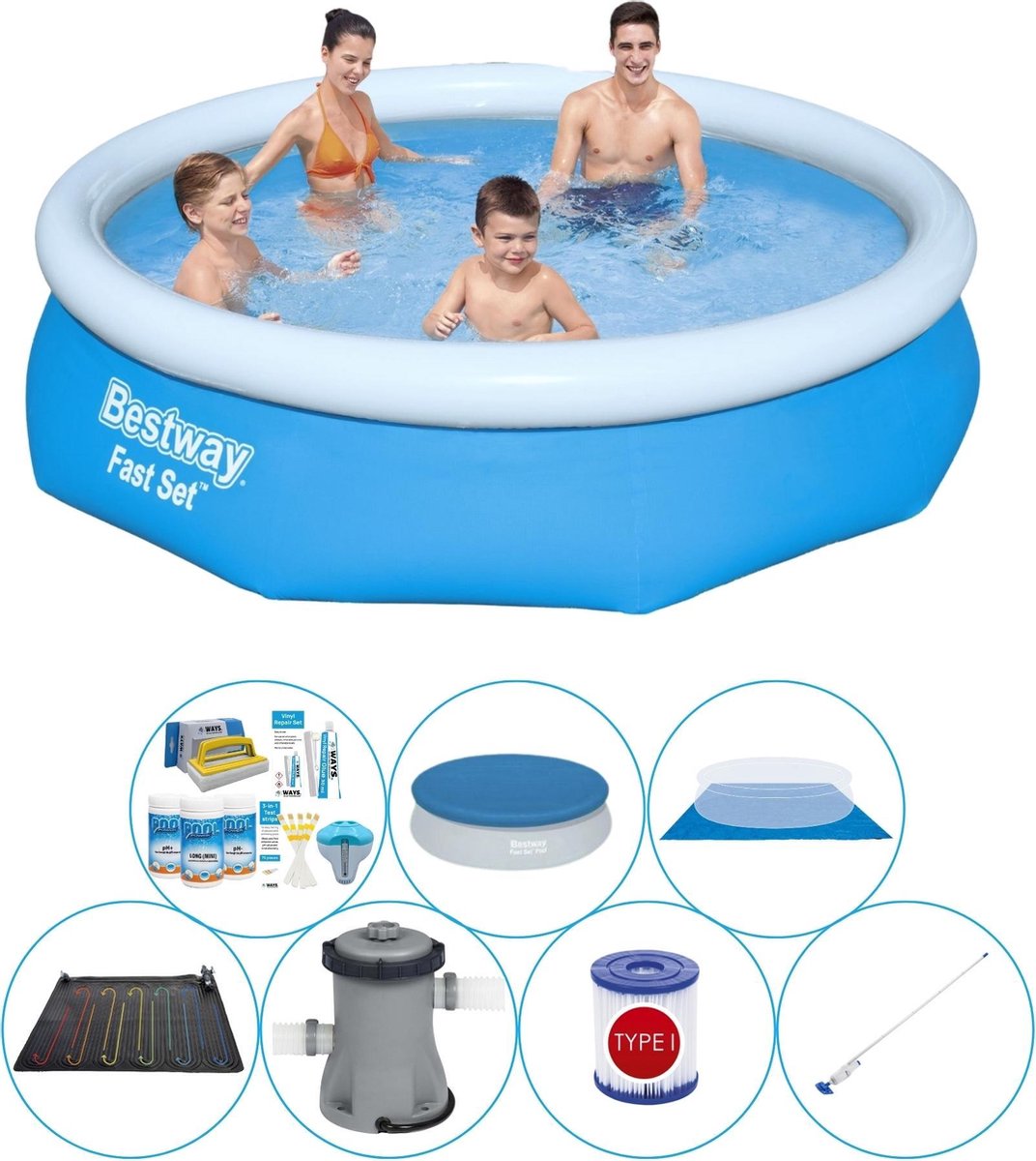 Bestway Fast Set Rond 305x76 Cm - Zwembad Set - Blauw