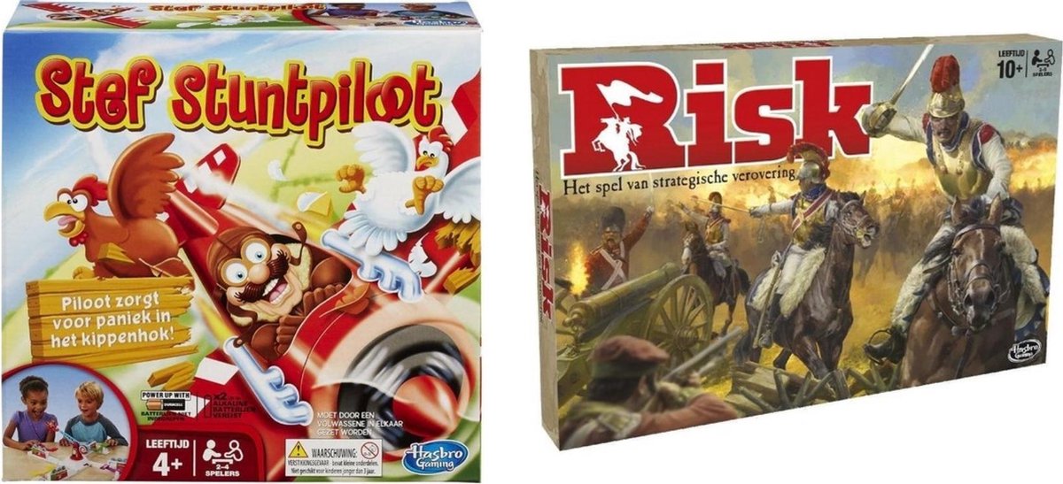 Spellenset - Bordspel - Stef Stuntpiloot & Party & Risk