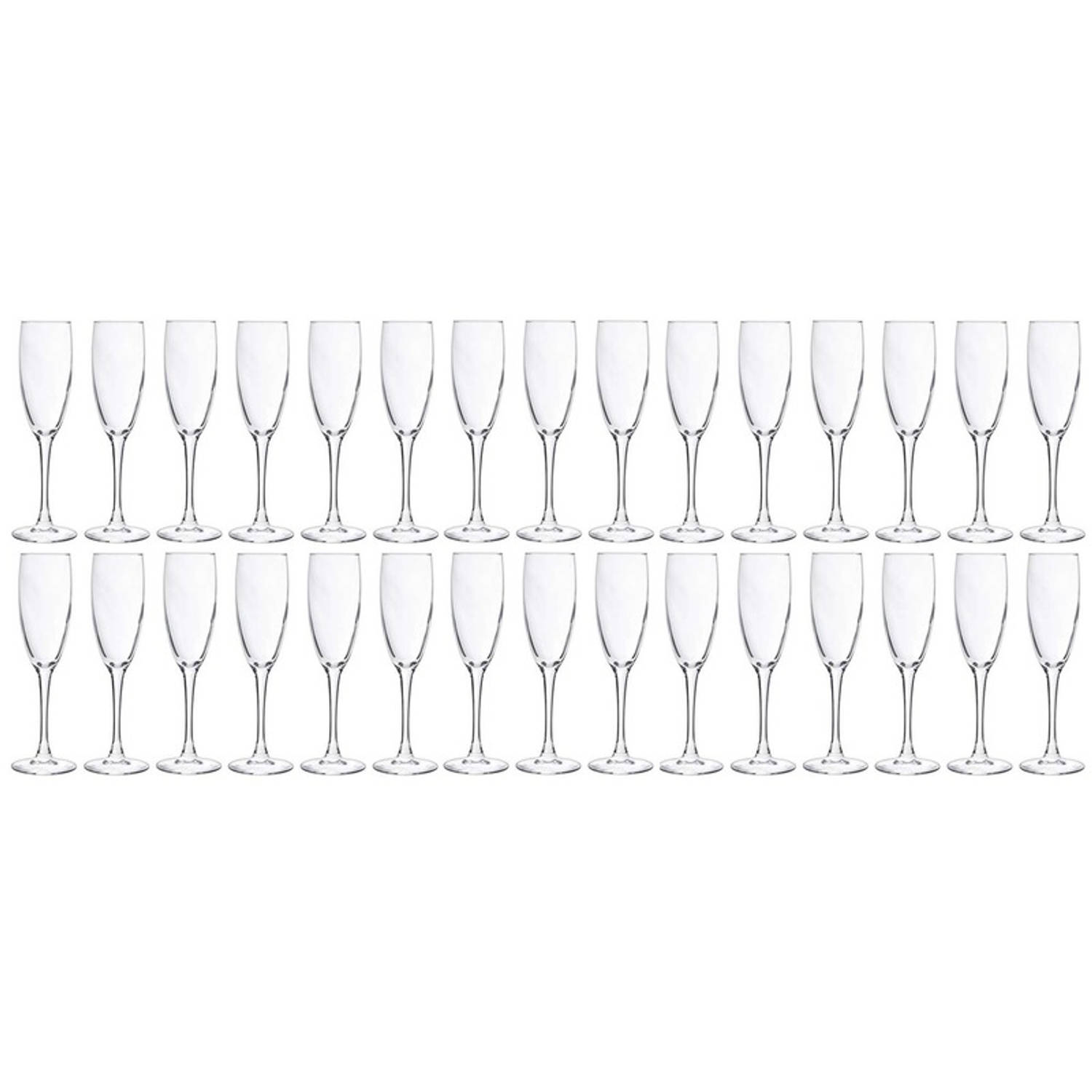 Cosy&Trendy 30x Champagneglazen/flutes 190 Ml - 19 Cl - Champagne Glazen - Champagne Drinken - Champagneglazen Van Glas