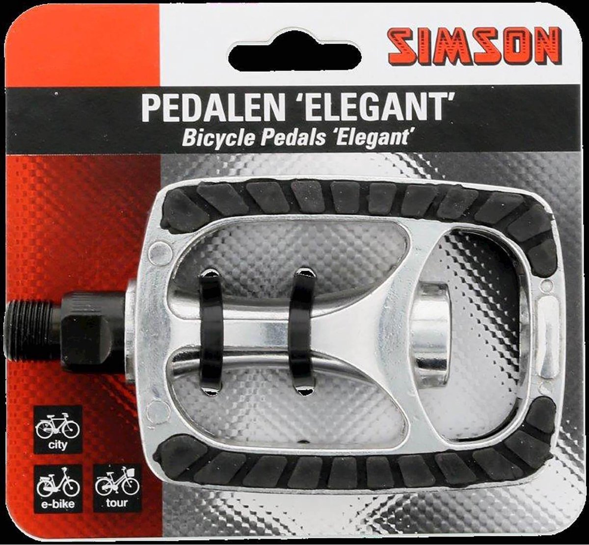 Simson Pedalen Set Elegant 9/16 Inch Zilver/zwart - Silver
