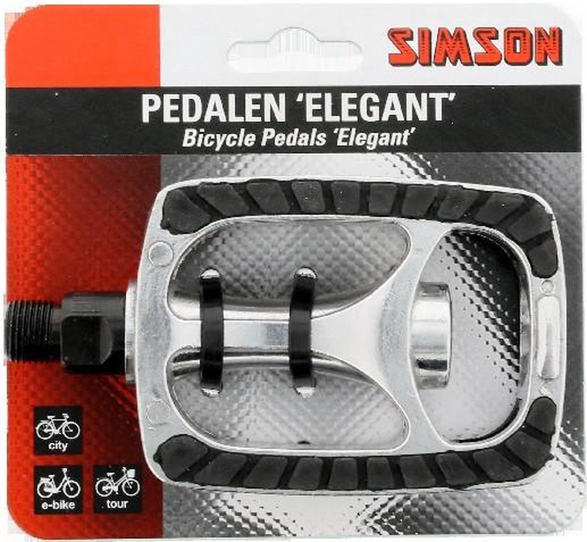 Simson Pedalen Set Elegant 9/16 Inch Zilver/zwart - Silver